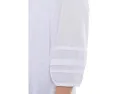 Mixed Signals - Knit Woven Combo Top With Balloon Sleeves