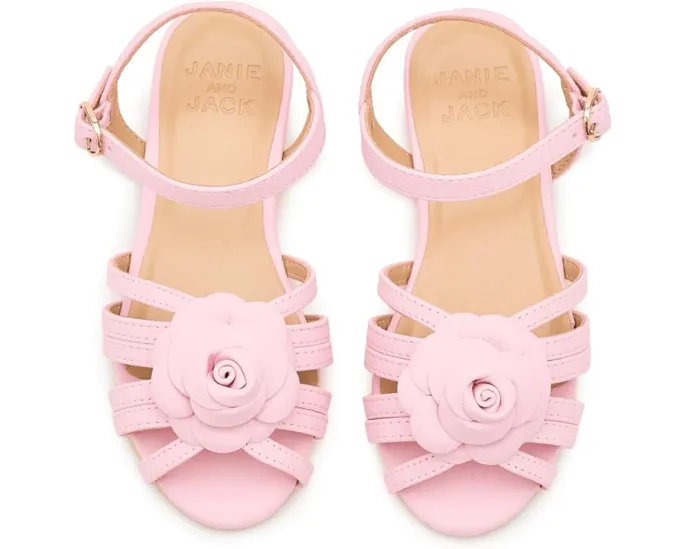 Сандалии Janie and Jack с цветочным декором и круглым носком