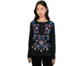 Футболка Johnny Was Mixed Media Henley Elizabeth с вышивкой из хлопка