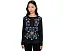 Футболка Johnny Was Mixed Media Henley Elizabeth с вышивкой из хлопка