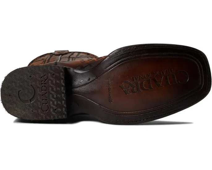 Ковбойские сапоги Cuadra CU500 из кожи с плоским носком и логотипом