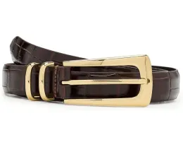 Ремень Madewell с удлиненной пряжкой и текстурой крокодила