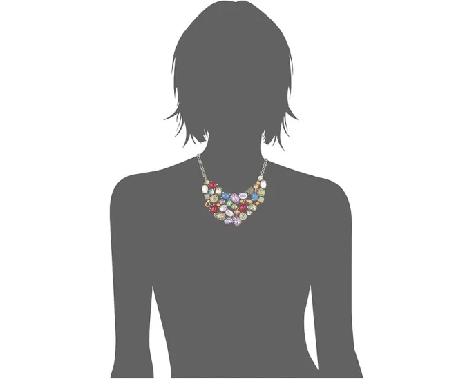 Короткое колье Betsey Johnson с разноцветными стеклянными кристаллами