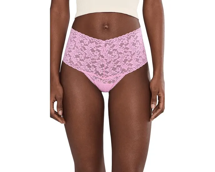 Кружевные стринги Retro Lace Thong с широкой резинкой из хлопка Supima