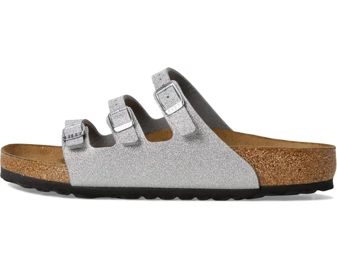 Биркенштоки Florida Shiny Glitter с блестками и анатомической стелькой