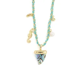 Кулон Kendra Scott Oleana с подвеской в виде морского конька на плетеном цепочке