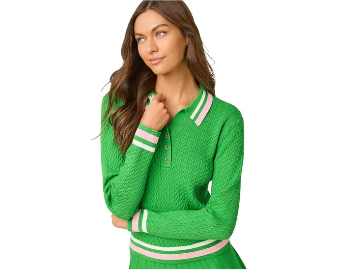 Свитер Suzette с косой и полосатыми отделками Lilly Pulitzer