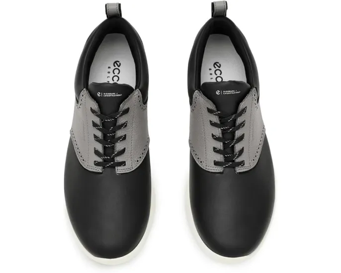 Водонепроницаемые кожаные гольф-ботинки ECCO Golf S Casual Saddle с мембраной ECCO-TEX