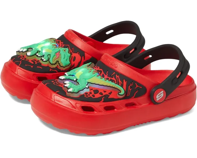 Детские светящиеся сланцы Skechers Swifters T Rex Brights