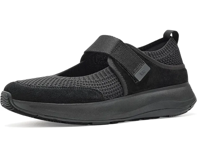 Туфли FitFlop F-mode Flow Mary Jane из трикотажа и замши