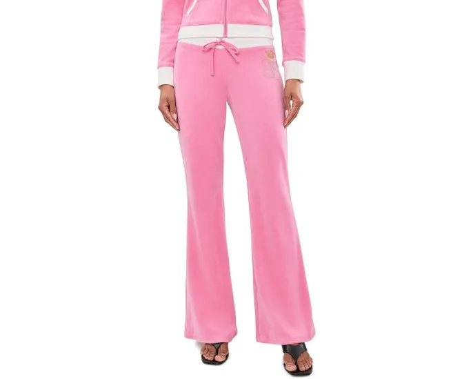 Штаны Juicy Couture Heritage из велюра с заниженной талией и карманами