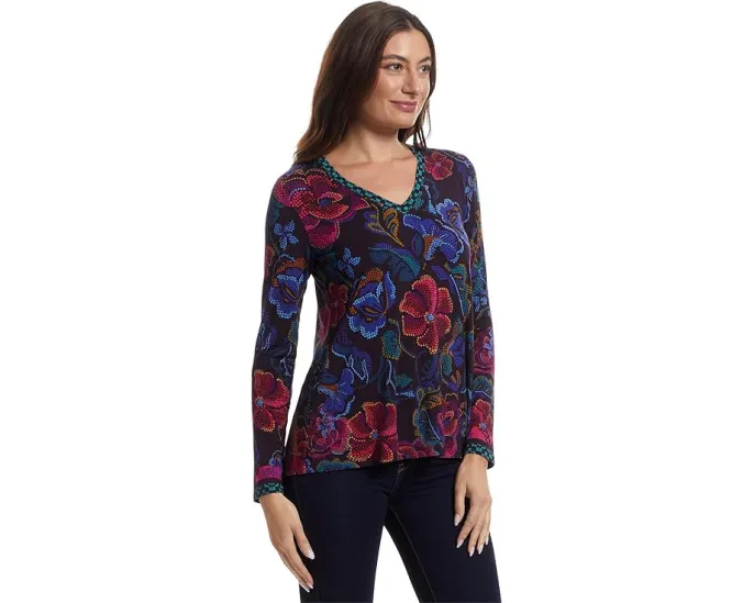 Длинная футболка с V-образным вырезом The Janie Favorite Johnny Was