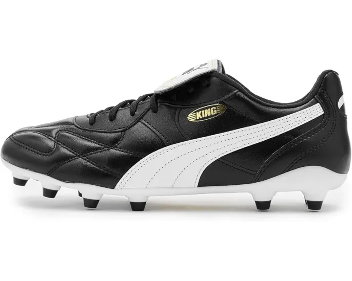 Бутсы PUMA King Top Firm AG из мягкой телячьей кожи с язычком-клапаном