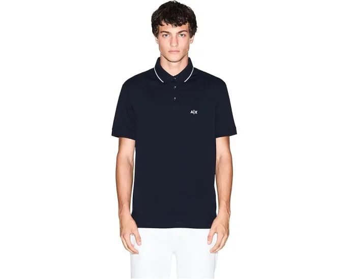Приталенное поло Essential Slim Logo с вышивкой Armani Exchange