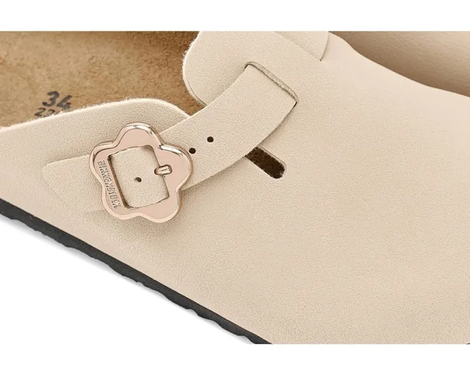 Детские сабо Birkenstock Kids Boston Flower Buckle с цветочной пряжкой и пробковой стелькой