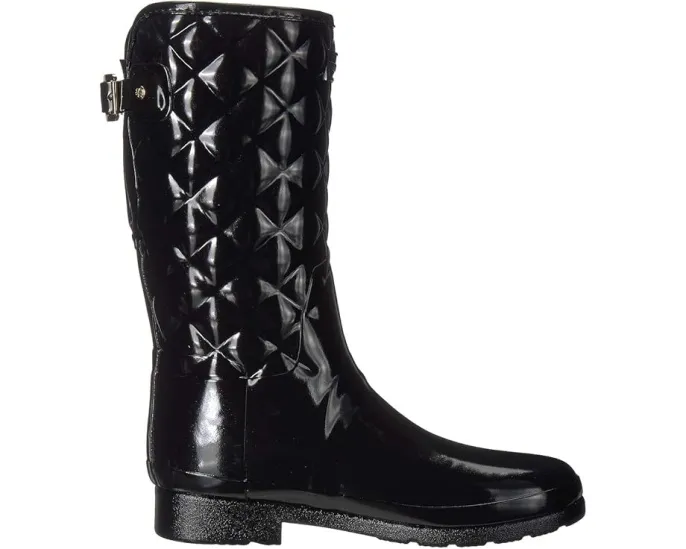 Резиновые сапоги Hunter Refined Gloss Quilt Short с глянцевым покрытием и стежкой