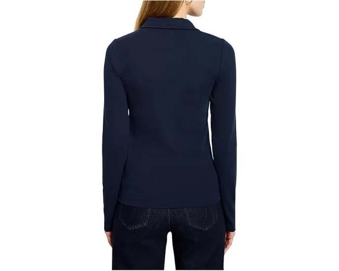 Поло Perfect Knit Rib с классическим воротником и длинными рукавами от NIC+ZOE