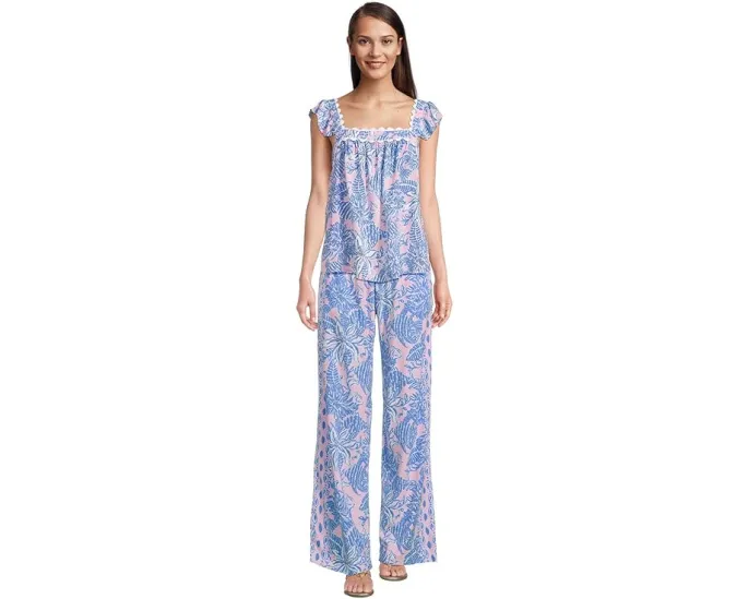 Топ без рукавов Lilly Pulitzer Gyah с рюшами и цветочным принтом