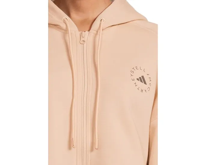 Кропированный худи adidas by Stella McCartney с капюшоном и карманом-кенгуру