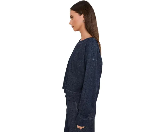 Укороченный свитшот Eileen Fisher из органического хлопка индиго