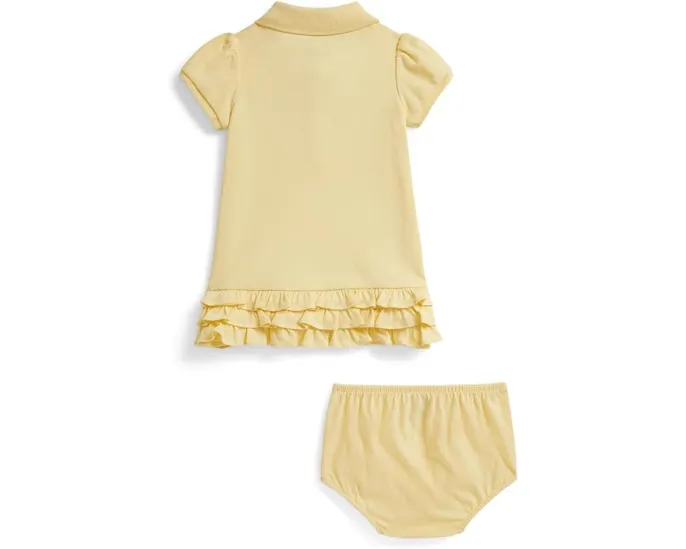 Платье-поло Polo Ralph Lauren Kids с рюшами и шортами из мягкого хлопка для малышей