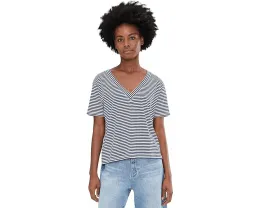 Футболка Kacey Stripe V-Neck Tee с V-образным вырезом и короткими рукавами