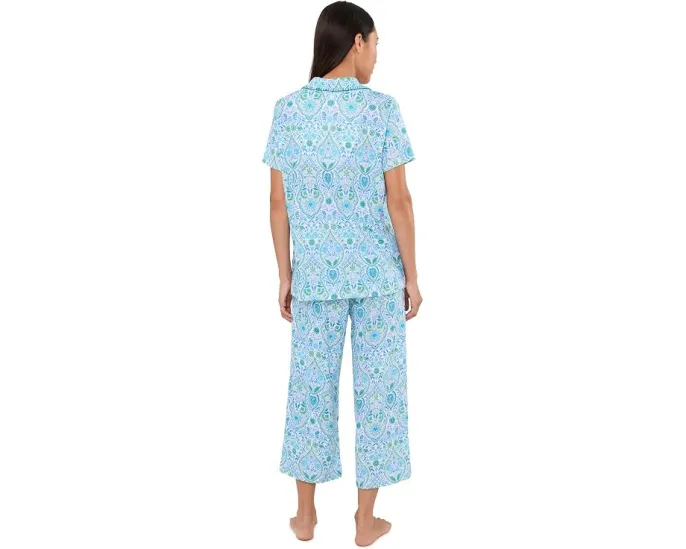 Пижамный набор Petite Short Sleeve Notch Top & Capri от Karen Neuburger в цветочный принт