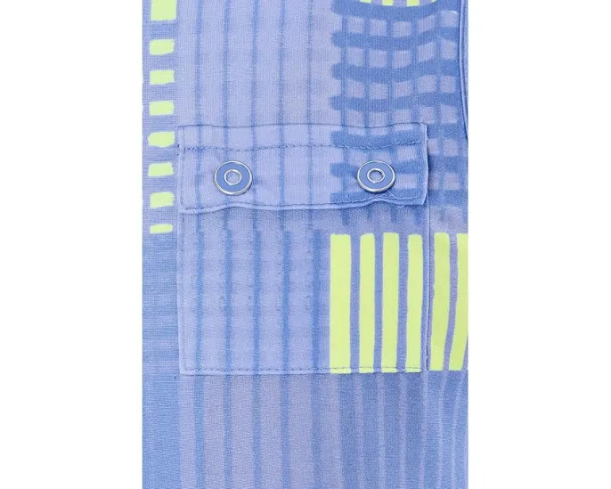 Топ Jamie Sadock с коротким рукавом воротником стойкой и молнией в геометрическую клетку