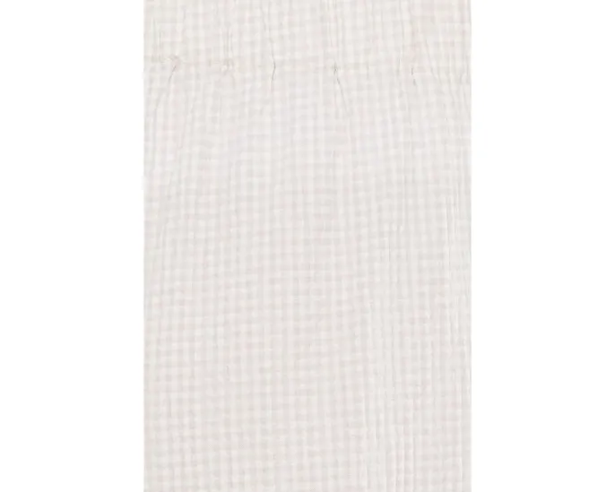 Eileen Fisher Органические хлопковые брюки Pucker Check Ankle Wide Pant Белые