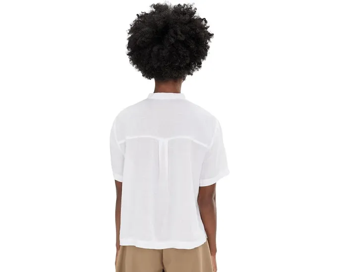 Рубашка Eileen Fisher с воротником-стойкой из органического льна