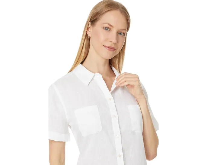 Рубашка Lilly Pulitzer Lynnie из льна с коротким рукавом