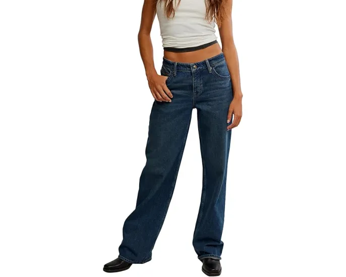 Джинсы Free People Tennessee Low Rise Bf с поясом на шлевках и пятью карманами