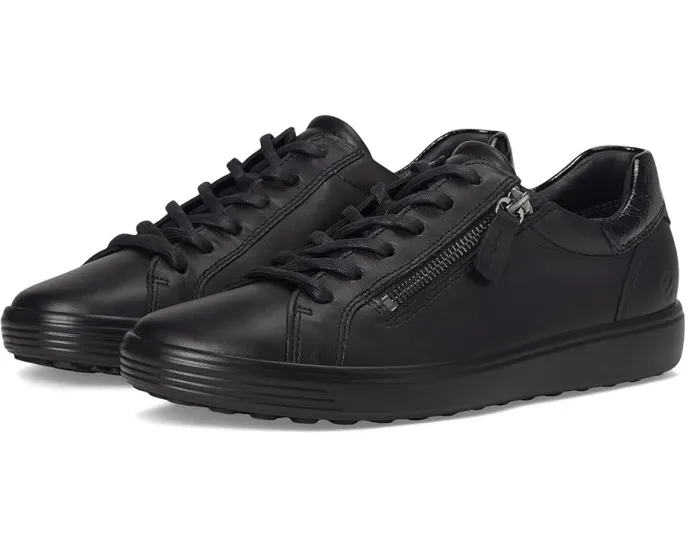 Кроссовки ECCO Soft 7 Side Zip Lace с боковой молнией и кожаным верхом