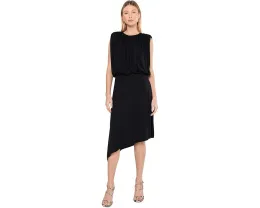 Асимметричное трикотажное платье Draped Asymmetrical Knit Dress Liverpool Los Angeles черное