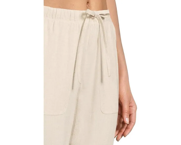 Брюки Barefoot Dreams из льняной смесовой ткани с эластичным поясом