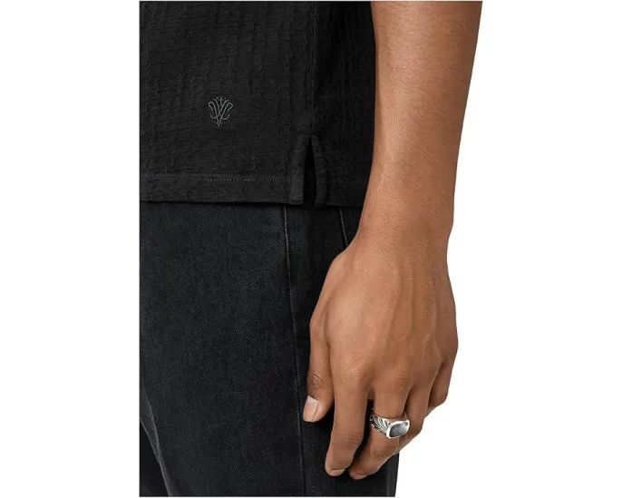 Футболка John Varvatos Brasse Crew с эффектом кос и вышитым логотипом