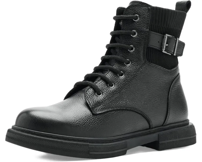 Spring Step Urbanattire кожаные полусапожки в байкерском стиле с молнией и пряжкой
