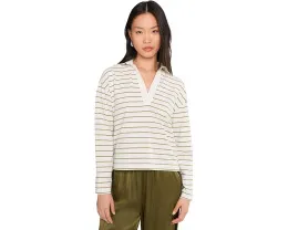 Vince Поло с длинным рукавом в полоску свободного кроя