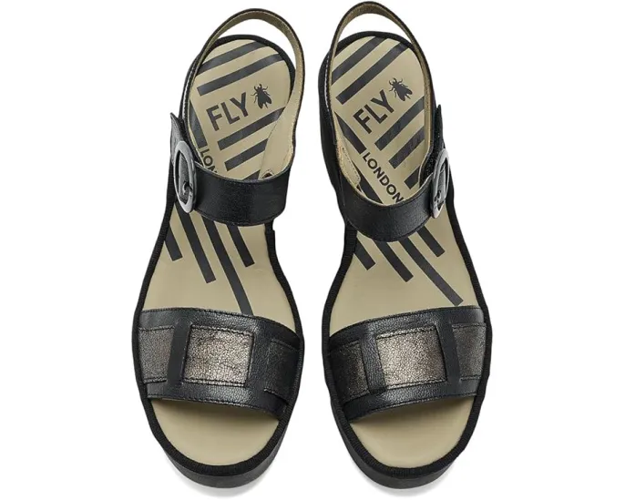 Сандалии FLY LONDON Beik618fly на танкетке с регулируемым ремешком на липучке