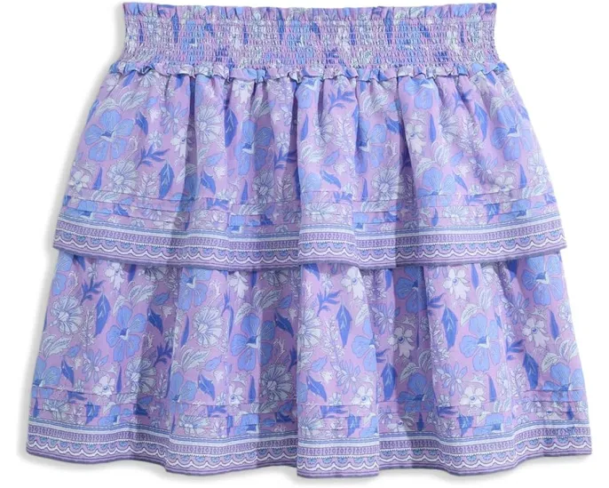 Юбка Vineyard Vines Kids Gemma с защипами и цветочным принтом