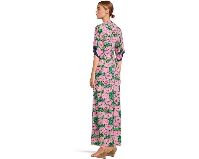 Платье Lilly Pulitzer Wisteria с V-образным вырезом и рукавом три четверти