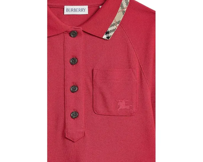 Платье Burberry Kids Romola с воротником поло и клетчатой отделкой