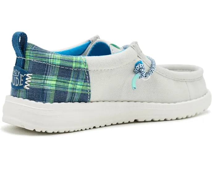 Детские слипоны Hey Dude Kids Wally Funk Prep Plaid с клетчатым верхом и мягкой стелькой