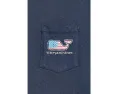 Детский футболка Vineyard Vines Flag Whale с карманом и коротким рукавом