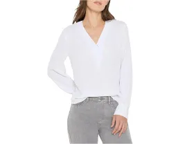 Блуза NIC+ZOE Downtown с V-образным вырезом и рукавами буф