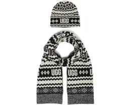 Набор Isle Set от UGG с шапкой и шарфом в жаккардовом узоре