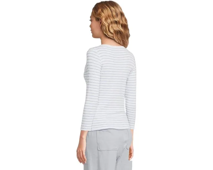 Футболка Lilla P Striped 3/4 Sleeve Boatneck с полосатым узором