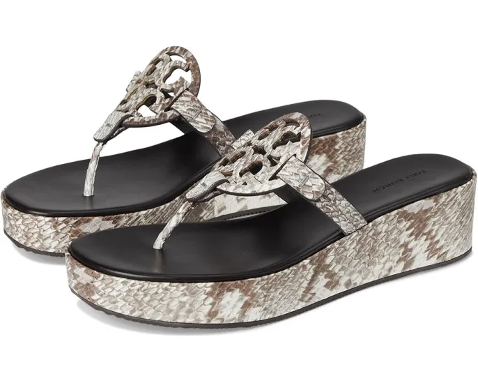Босоножки Tory Burch Miller Wedge 25Mm на платформе с кожаным верхом
