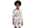 Платье-трапеция Tommy Bahama Beleza Blossom с рукавом 3/4 и воротником
