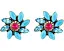 Серьги Betsey Johnson Turqs and Caicos Flower Stud с кристаллами